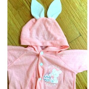 My First Easter Bunny‎ Ear Hooded Romper Pink girl small